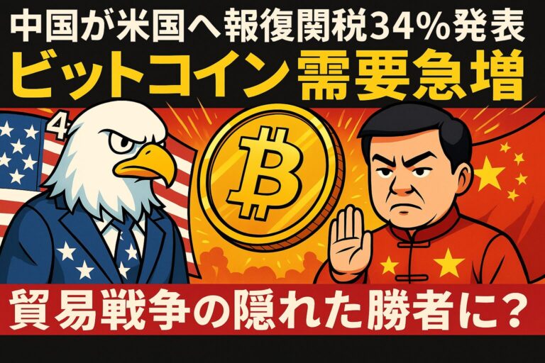中国、米国への報復関税34%発表でビットコイン需要急増 - 貿易戦争の隠れた勝者に？