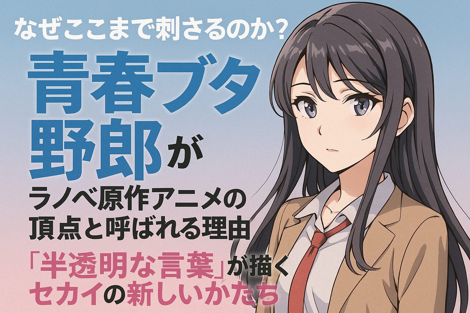 なぜここまで刺さるのか？『青春ブタ野郎』がラノベ原作アニメの頂点と呼ばれる理由─“半透明な言葉”が描くセカイの新しいかたち